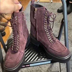 Sam Edelman NEW WITH TAGS NEVER WORN Purple Lace Up Boots
